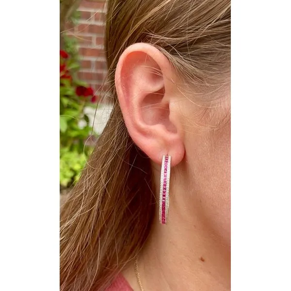 Diamond Hoop Image 2 Mollys Jewelers Brooklyn, NY