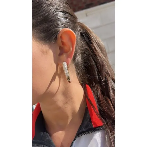 Diamond Hoop Image 3 Mollys Jewelers Brooklyn, NY