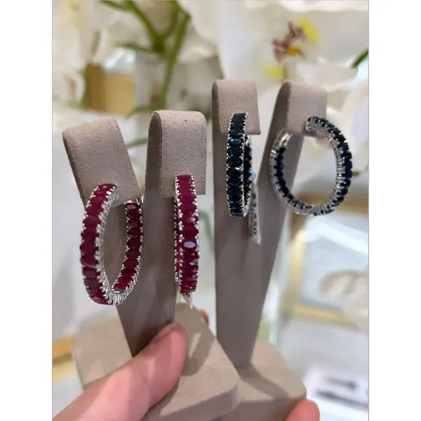 Diamond Hoop Image 2 Mollys Jewelers Brooklyn, NY