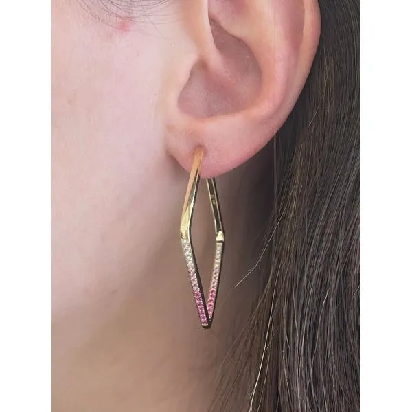 Diamond Hoop Image 2 Mollys Jewelers Brooklyn, NY