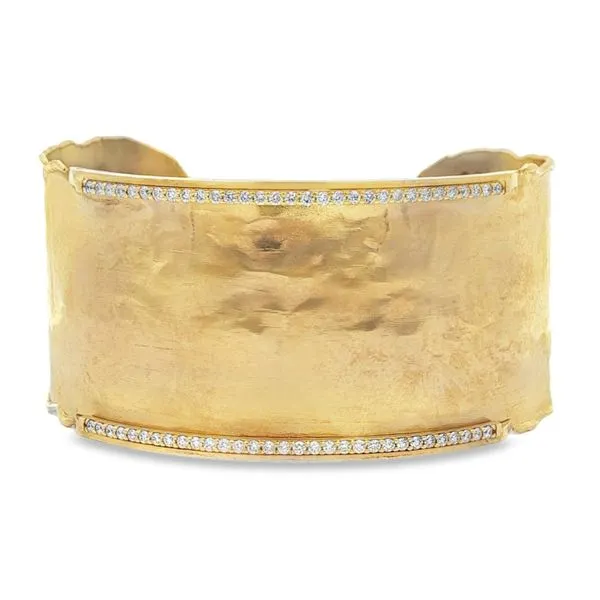 Yellow Gold Artisan Diamond Cuff – 0.90ct Mollys Jewelers Brooklyn, NY