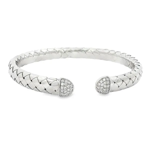 White Gold WovenCuff Diamond Bangle – 0.40 TWT Image 2 Mollys Jewelers Brooklyn, NY