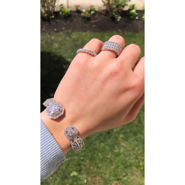 Radiant Wrap 14K White Gold Diamond Bangle – 4.53 CTW Image 2 Mollys Jewelers Brooklyn, NY