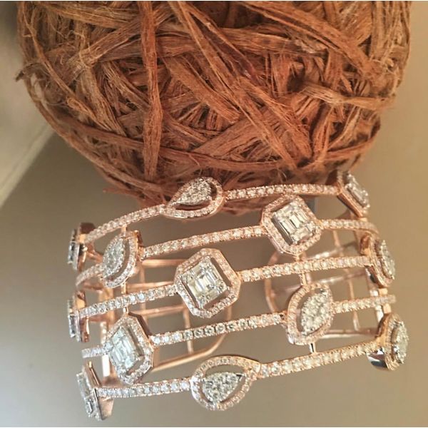 Rose Gold Mirage Diamond Cuff with 6.48 Carats Image 4 Mollys Jewelers Brooklyn, NY