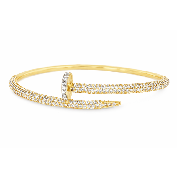 Yellow Gold NailCurve Diamond Bangle – 4.16 TWT Mollys Jewelers Brooklyn, NY