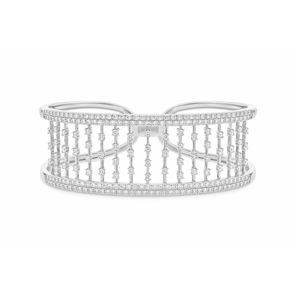 White Gold Lattice Diamond Cuff – 2.19ct Mollys Jewelers Brooklyn, NY