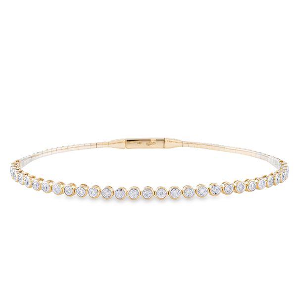 Yellow Gold Bezel Diamond Bangle – 0.30ct Image 2 Mollys Jewelers Brooklyn, NY