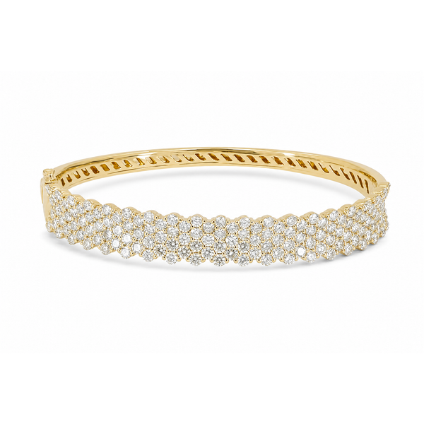Yellow Gold Diamond Pavé Bangle – Radiant 5.71ct Mollys Jewelers Brooklyn, NY