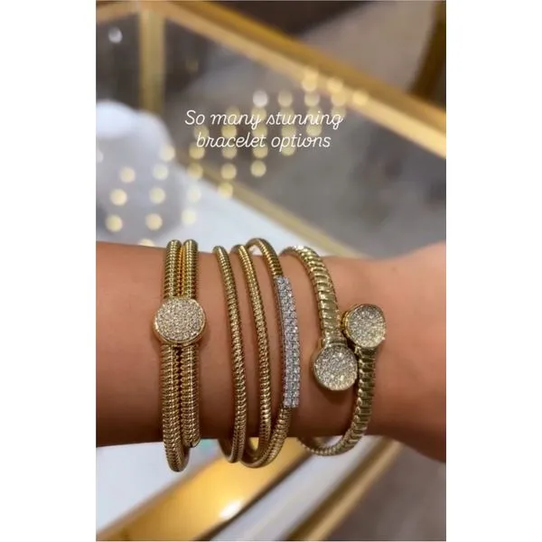 Yellow Gold Duo Diamond Bangle – 0.83ct Image 3 Mollys Jewelers Brooklyn, NY