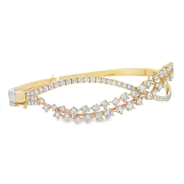 Yellow Gold Twist Diamond Bangle – 3.35ct Mollys Jewelers Brooklyn, NY