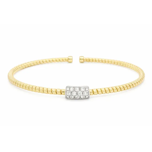 Diamond Bar Two-Tone Gold Bangle Mollys Jewelers Brooklyn, NY