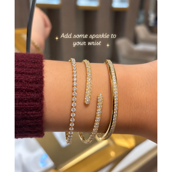 Yellow Gold OpenGlow Diamond Bangle – 2.28 TWT Image 2 Mollys Jewelers Brooklyn, NY
