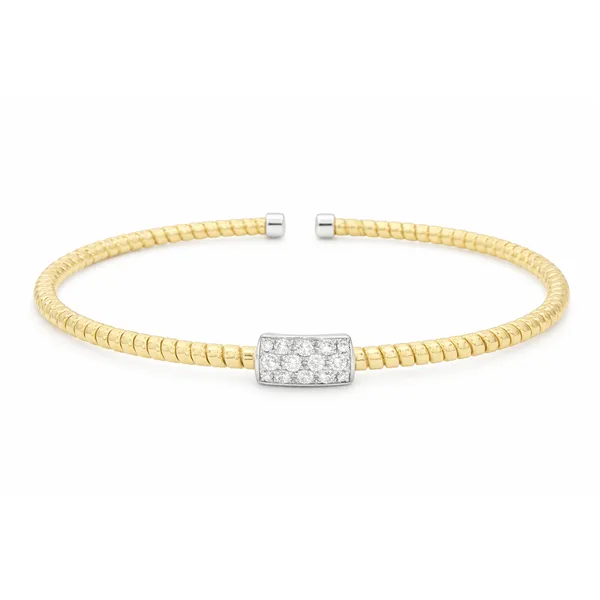 Diamond Bar Accent Yellow Gold Bangle Mollys Jewelers Brooklyn, NY