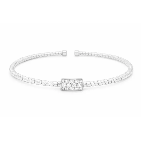 Diamond Bar Accent White Gold Bangle Mollys Jewelers Brooklyn, NY