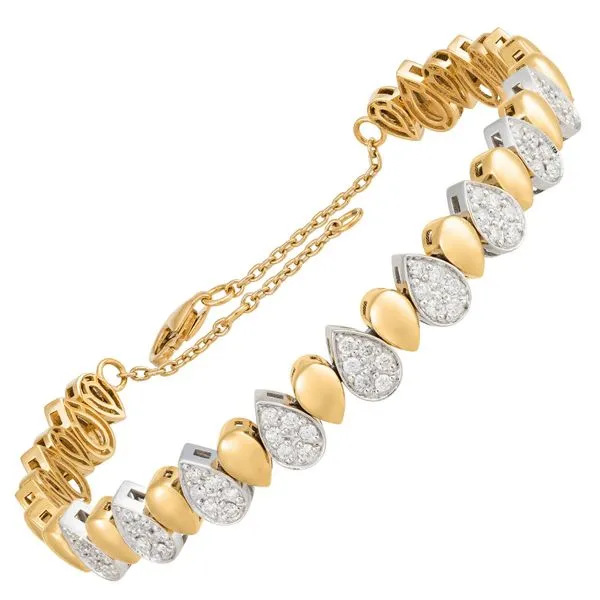 Two Tone Gold PetalLink Diamond Bangle – 0.61ct Mollys Jewelers Brooklyn, NY