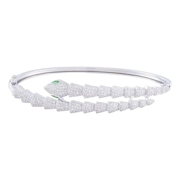 White Gold SerpentLuxe Diamond Bangle Mollys Jewelers Brooklyn, NY