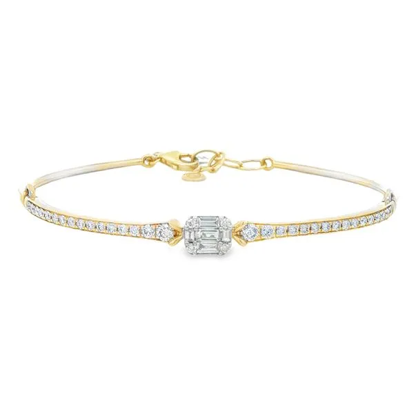 Two-Tone Gold Luster Diamond Bangle – 0.95ct Diamonds Mollys Jewelers Brooklyn, NY