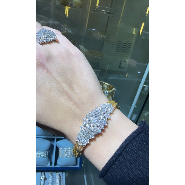 Two Tone Gold Diamond Bangle – 5.5 Carats of Radiance Image 2 Mollys Jewelers Brooklyn, NY