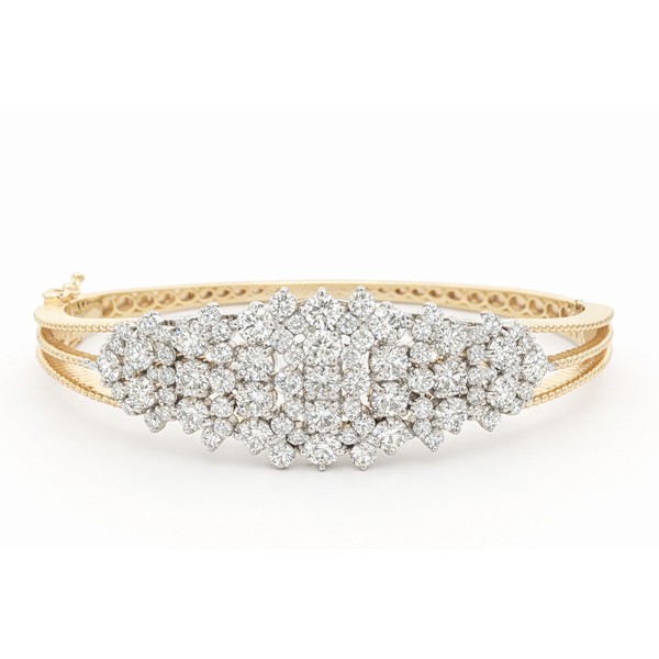 Two Tone Gold Diamond Bangle – 5.5 Carats of Radiance Mollys Jewelers Brooklyn, NY