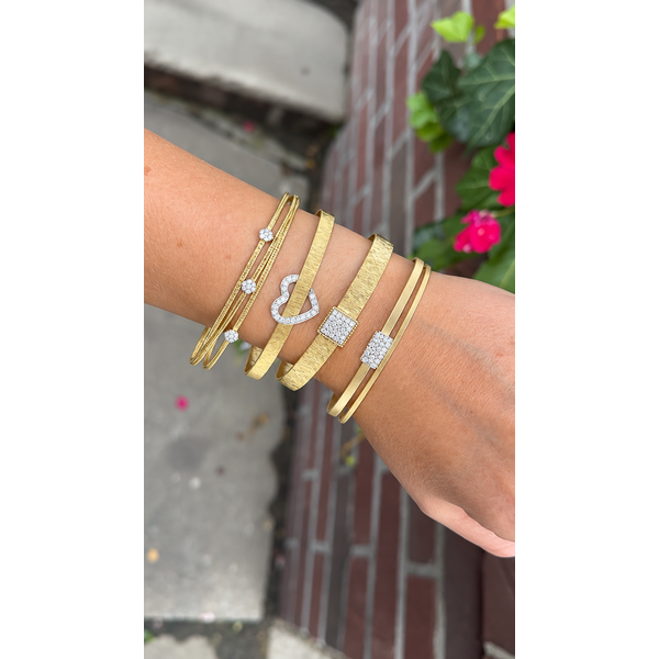 Diamond Trio Orbit Bangle Image 2 Mollys Jewelers Brooklyn, NY
