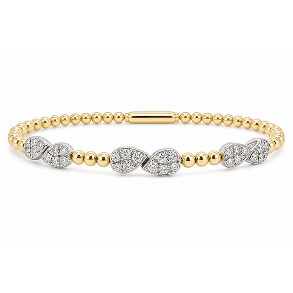 Diamond Dew Two-Tone Leaf Station Bangle Mollys Jewelers Brooklyn, NY