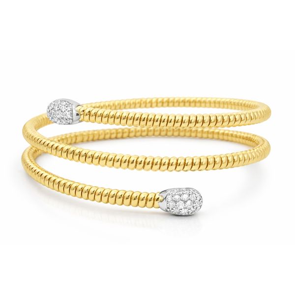 Diamond Two-Tone Gold Bangle Bracelet Mollys Jewelers Brooklyn, NY