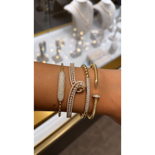 Diamond Cascade Loop Bangle Image 2 Mollys Jewelers Brooklyn, NY