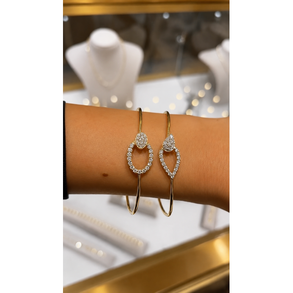 Diamond Orbit Halo Bangle Image 2 Mollys Jewelers Brooklyn, NY