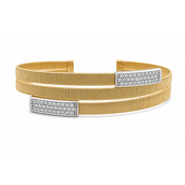 Two-Tone Diamond Bar Wrap Bangle Mollys Jewelers Brooklyn, NY