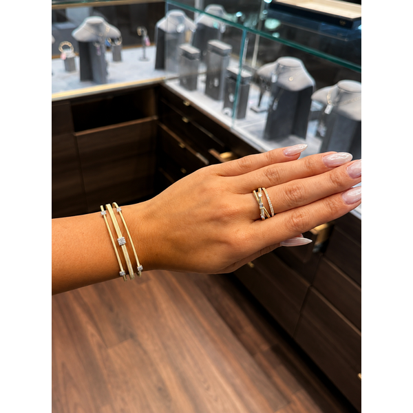 Two-Tone Diamond Multi-Row Flex Bangle Image 2 Mollys Jewelers Brooklyn, NY