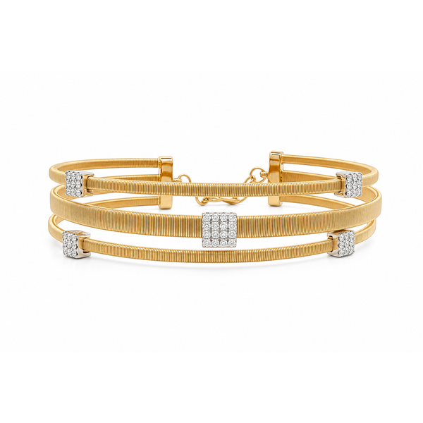 Two-Tone Diamond Multi-Row Flex Bangle Mollys Jewelers Brooklyn, NY