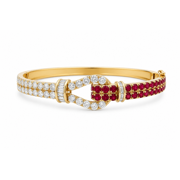 Ruby & Diamond Buckle Bangle Mollys Jewelers Brooklyn, NY