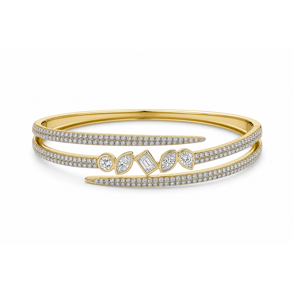 Mixed Shape Diamond Wrap Bangle Mollys Jewelers Brooklyn, NY