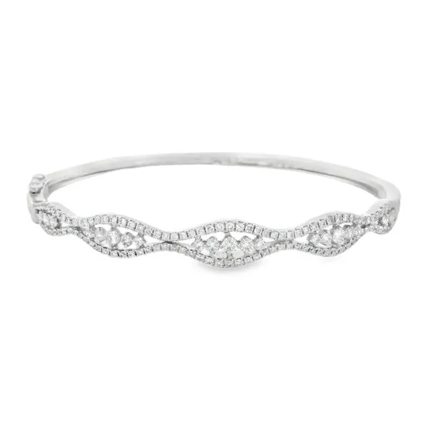 Lady’s 14Kt White Gold Diamond Wave Bangle – 1.91 CTW Mollys Jewelers Brooklyn, NY