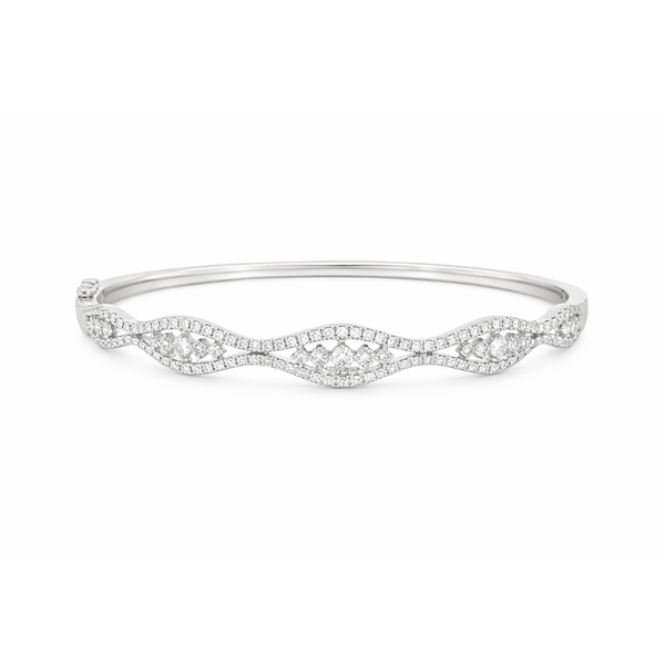 Lady’s 14Kt White Gold Diamond Wave Bangle – 1.91 CTW Mollys Jewelers Brooklyn, NY
