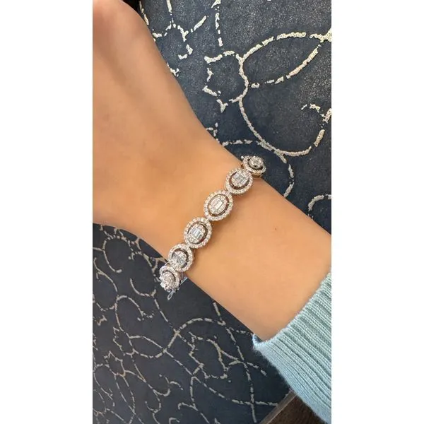 White Gold Diamond Bangle with 2.94 Carats Mollys Jewelers Brooklyn, NY