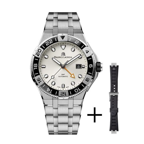 Maurice Lacroix Watch AIKON Venturer GMT 43mm AI6158-SS00F-130-A Mollys Jewelers Brooklyn, NY