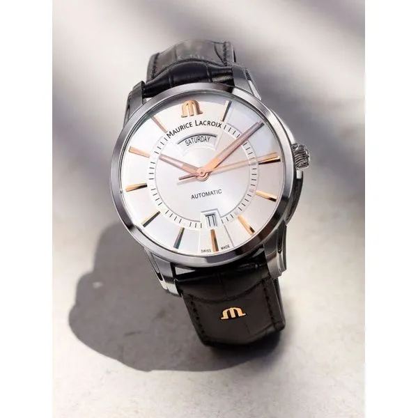 Maurice Lacroix Watch Pontos Day Date 41mm PT6358-SS002-23E-1 Image 4 Mollys Jewelers Brooklyn, NY
