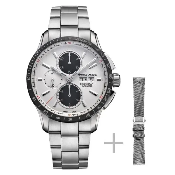 Maurice Lacroix Watch Pontos Chronograph 43mm PT6038-SSL22-130-1 Mollys Jewelers Brooklyn, NY