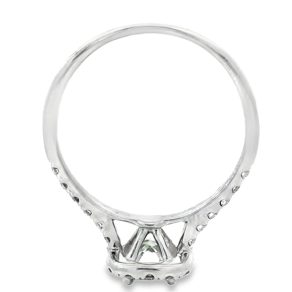 18K White Gold Halo Engagement Ring with Emerald Cut Diamond Image 5 Monarch Jewelry Winter Park, FL