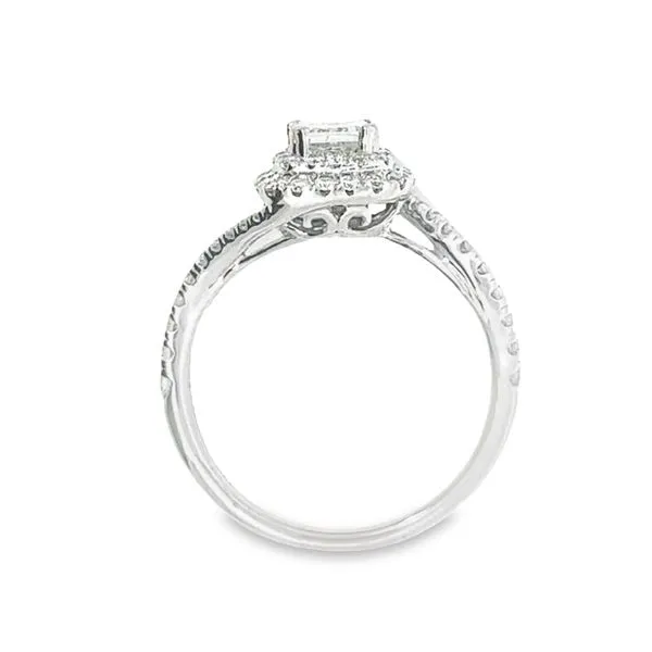 14 Karat White Halo Engagement Ring set with a Princess Diamond 100-01105 Image 3 Monarch Jewelry Winter Park, FL
