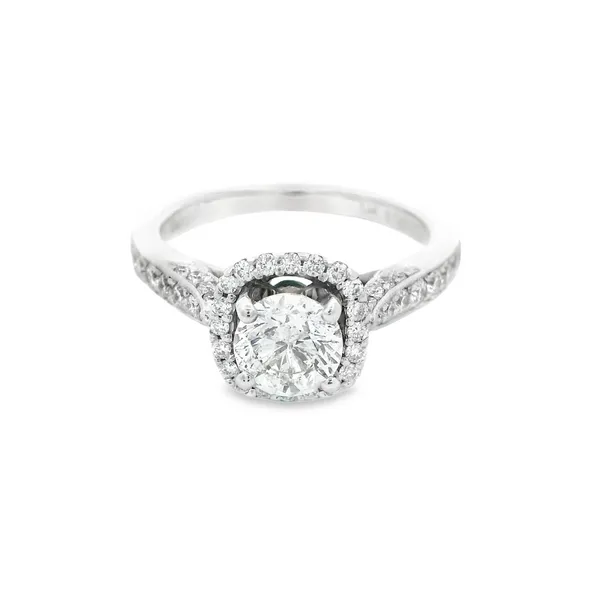 14 Karat White Halo Gabriel and Co Engagement Ring set 100-01109 Monarch Jewelry Winter Park, FL