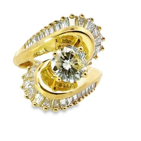 18KY Diamond Bypass Engagment Ring, 3.12ctw, 1.62ct center 100-1115 Monarch Jewelry Winter Park, FL
