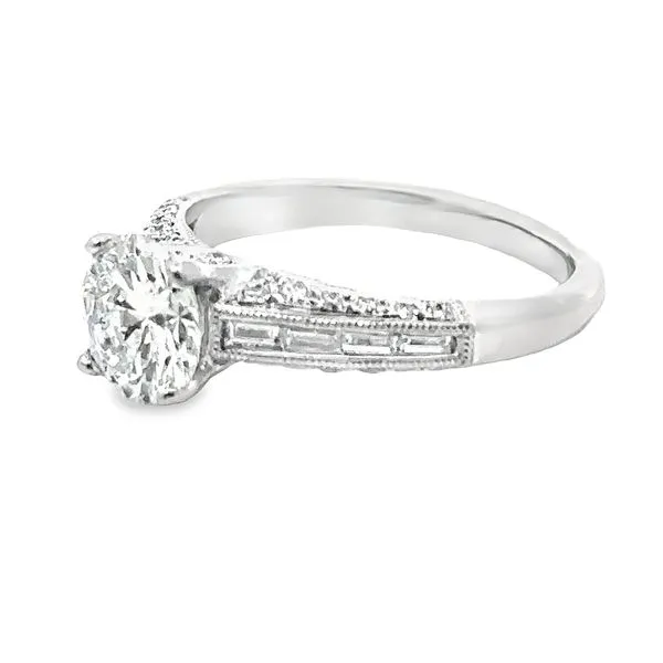 Platinum Enagement ring with 1.32ct Round Center 100-01127 Image 2 Monarch Jewelry Winter Park, FL