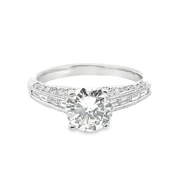 Platinum Enagement ring with 1.32ct Round Center 100-01127 Monarch Jewelry Winter Park, FL