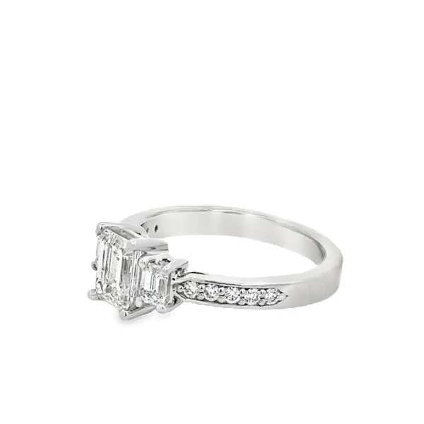 Platinum 3 Stone Engagement Ring 100-01152 Image 2 Monarch Jewelry Winter Park, FL