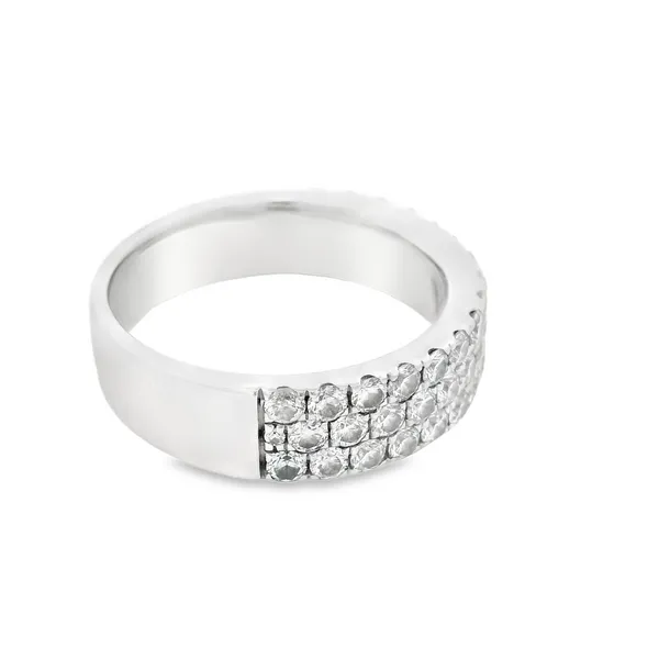 14 Karat White Gold Diamond Wedding Band Image 2 Monarch Jewelry Winter Park, FL