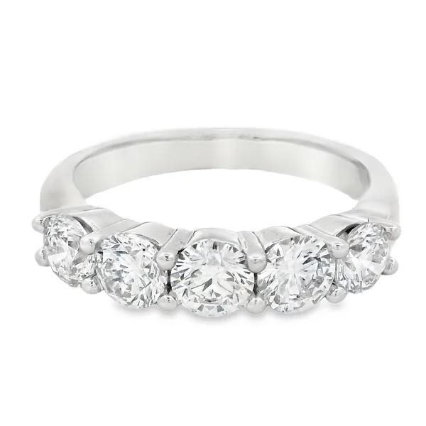 Women's 5 Stone Diamond Wedding Band in 14K White Gold Monarch Jewelry Winter Park, FL