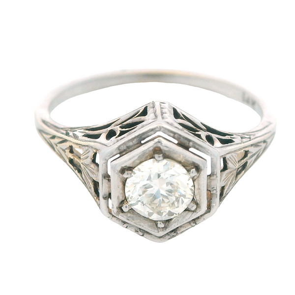 14k Filigree Diamond Estate Ring 130-00239 Monarch Jewelry Winter Park, FL