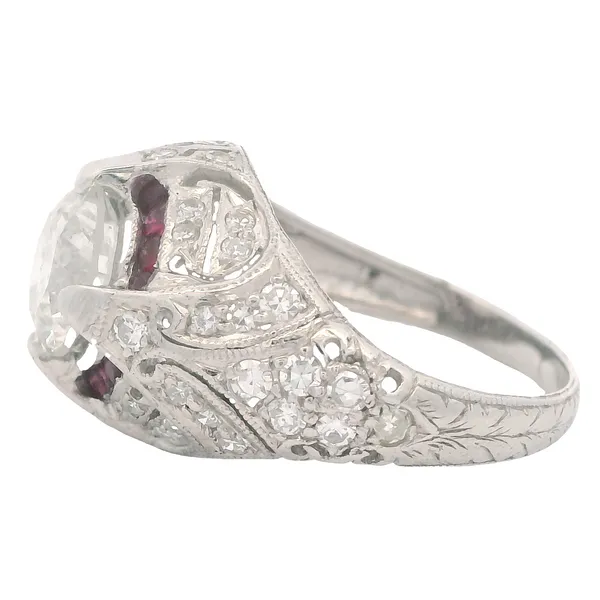 Platinum Fashion Ring with Diamond and Ruby Image 2 Monarch Jewelry Winter Park, FL